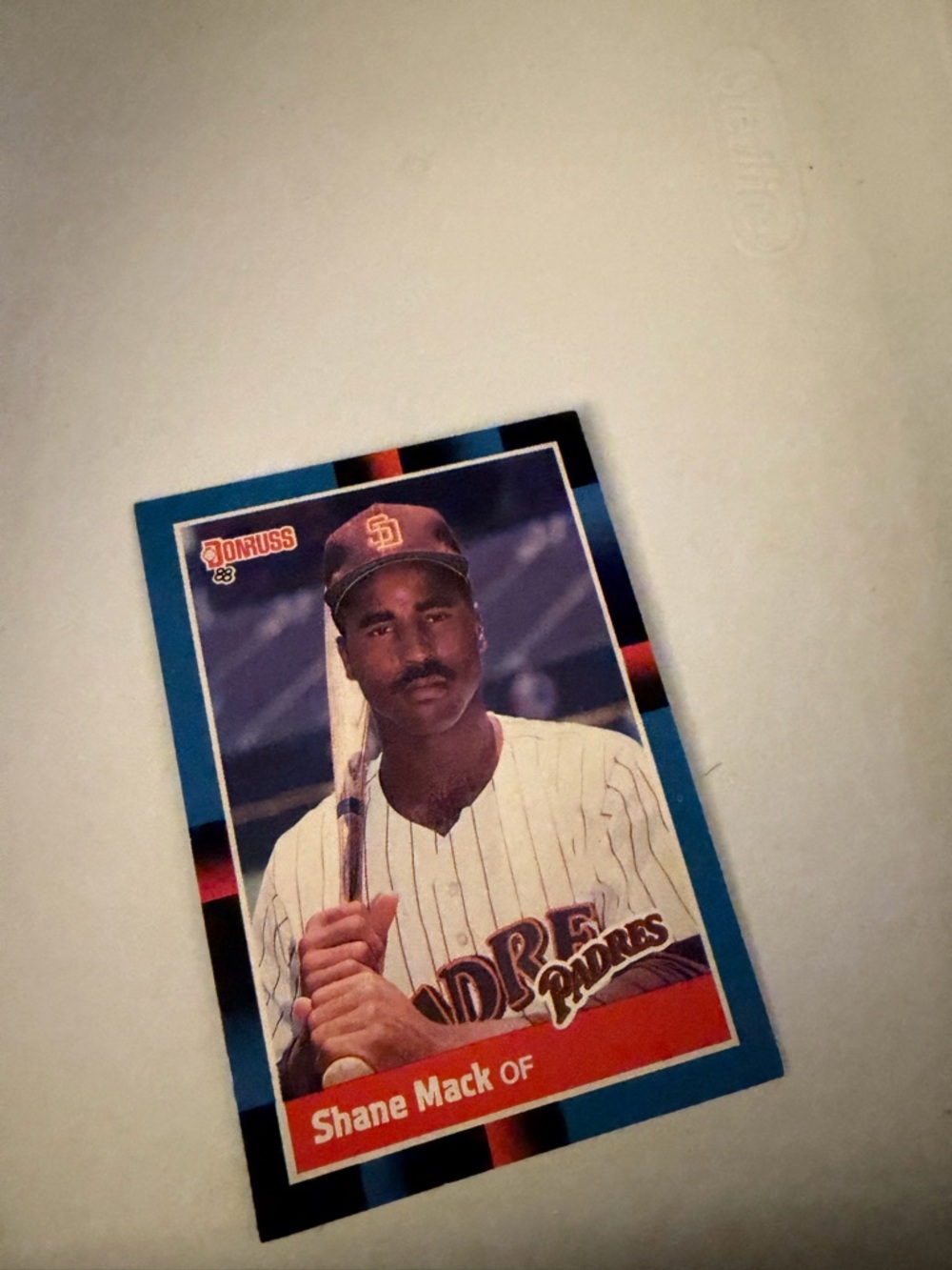 1988 Donruss Shane Mack padres baseball card